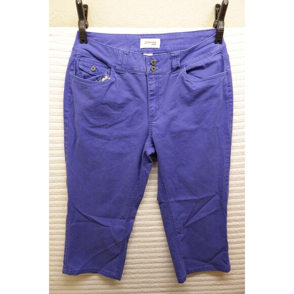 St. John's Bay Pants - St. Johns Bay Ladies Denim Capri Pants-Bright Blue Size 12 Rare Y2K Casual Party